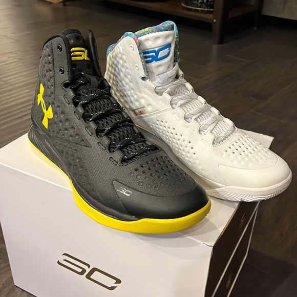 Under Armour Curry 1 Birthday Championship Double Pack Shoes Sneakers Mens Sz 16